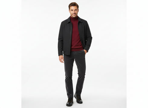 Frau Polacchino Uomo Comfort Bicolore in Pelle e Camoscio 27L8 Nero Outift Abbinamento